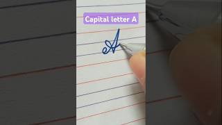 How 🤔to write ✍Capital letter A in English cursive writing art calligraphy youtubeshorts [upl. by Darlene564]