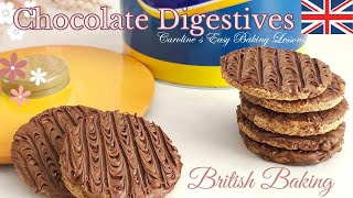 Easy Chocolate Digestive Biscuits  British Cookie Tutorial  Classic Bakes [upl. by Farley312]