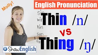 English Pronunciation Thin n vs Thing ŋ [upl. by Dloreh367]