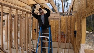 Blocking the Ceiling Joists and a fish story DIY SIPs house build 38 [upl. by Jochbed]