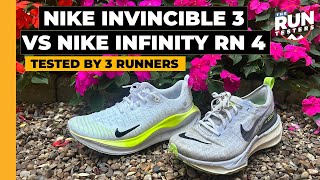 Nike Invincible 3 vs Nike Infinity RN4 Comfy Nike daily trainers compared [upl. by Hgielhsa]