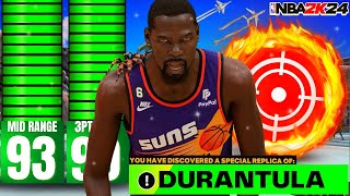 93 MID  90 3PT  90 DUNK KEVIN DURANT BUILD BROKE NBA 2K24 BEST BIGMAN BUILD IN NBA2K24 [upl. by Yenaiv]