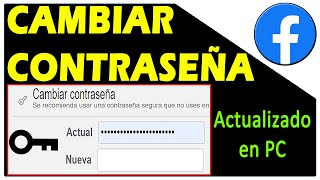 COMO CAMBIAR LA CONTRASEÑA DE FACEBOOK EN PC 🚀🔑 Actualizado [upl. by Oedama]