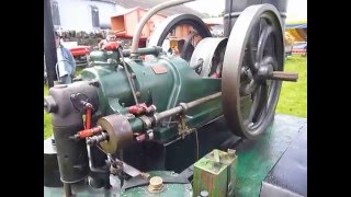 Starting a 10 hp hot bulb Victoria engine [upl. by Zoilla224]