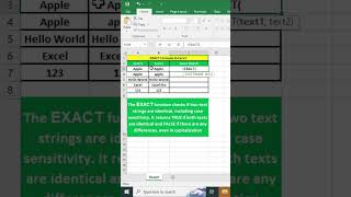 EXACT Formula in Excel [upl. by Nyleuqaj]