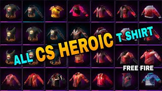 FREE FIRE ALL CS RANK HEROIC T SHIRT  FREE FIRE ALL CS RANK T SHIRT  ALL RANK T SHIRT FREE FIRE [upl. by Kcin]