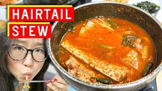 SPICY Korean Hairtail Stew at Namdaemun Market [upl. by Rego]