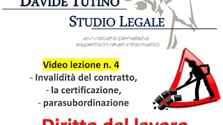 Diritto del lavoro  Video Lezione n 4 Invalidità certificazione parasubordinazione [upl. by Ettenrahs]