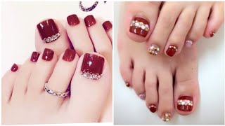 Outstanding Red Colour Toe Nail Polish And Nail Art Designs IdeasBeautiful Feet With Red Nail Art [upl. by Tiffany]