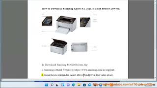 Download Samsung Xpress SLM2020 Laser Printer Driver for Windows 11108 [upl. by Harrison940]