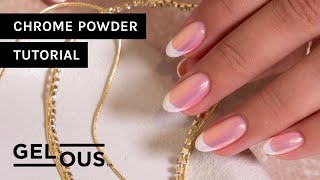 HighShine Glazed French Tips Using Chrome Powder  Gel Nail Art Tutorial  Gelous Gel Nail Polish [upl. by Miharba]