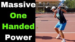 How to hit your ONE HANDED BACKHAND HARDER Tennis tips and drills [upl. by Halle]