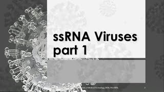 Basic Clinical Virology 05 ssRNA VIRUSES pt1 Mahon 7th ed [upl. by Nednal]