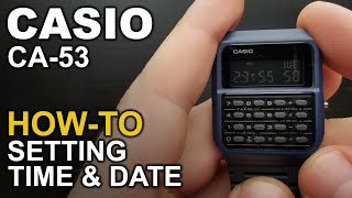 Casio CA53  Setting time and date [upl. by Simsar308]