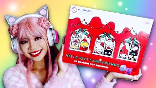 OPENING A HUGE BOX OF HOLIDAY SANRIO SURPRISES sanrio adventcalendar unboxing [upl. by Airegin]