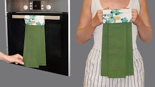 How to sew a handmade kitchen towel in 5 minutes [upl. by Nnazus650]