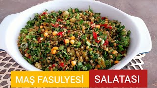 Çok Besleyici ve Çok Lezzetli Salata Tarifi  Maş Fasulyesi Salatası [upl. by Ahtiek]