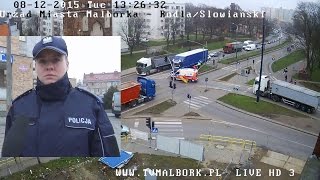 Malbork Śmiertelne potrącenie na przejściu dla pieszych Nagranie z kamery – 08122015 [upl. by Wandy880]