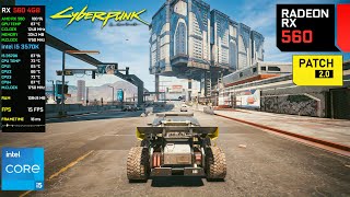 Cyberpunk 2077 on RX 560 4GB Update 20 FSR 21 [upl. by Selia]