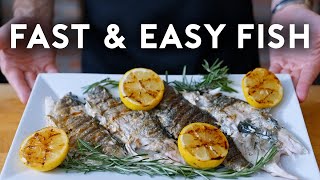 3 Easy Fish Recipes Ready in Under 20 min  Basics with Babish [upl. by Drol]