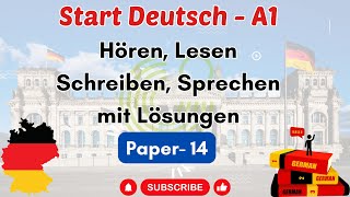 Hören  Lesen  Schreiben  Sprechen A1 Goethe Exam ModellTest Practice material Paper  14 [upl. by Alrrats]