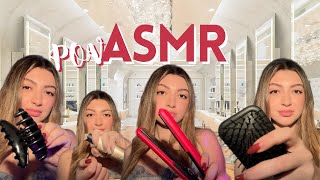 POV ASMR PARRUCCHIERA PETTEGOLA TI FA I CAPELLI  hairbrushing  phon sounds  water sounds [upl. by Meit]