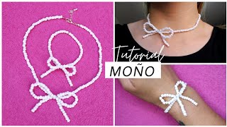 PULSERA y COLLAR de MOÑO en tendencia TUTORIAL paso a paso [upl. by Fesuoy236]