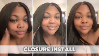 CLOSURE INSTALL BEHIND HAIRLINE  Aiyanna Bree [upl. by Phyllis319]