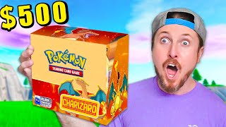 Custom 500 CHARIZARD Pokemon Card Booster Box opening [upl. by Eisse]