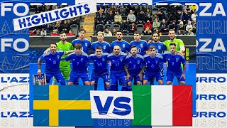 Highlights SveziaItalia 77  Futsal  Qualificazioni Mondiali 2024 [upl. by Charbonnier]