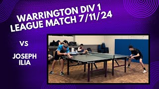 Neil Myatt vs Joseph Ilia  Warrington Div 1 League Match  71124 [upl. by Ateekan970]