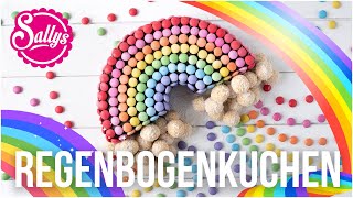 Regenbogen Geburtstagskuchen mit Smarties und süßen Wolken  Sallys Welt [upl. by Paxon]