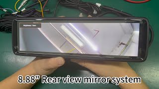 T90 888inch Full display smart mirror 1080P Electronic Reversing Rear View Mirror Camera System [upl. by Ylrebmek]