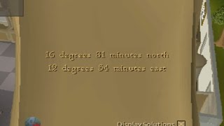 16 degrees 31 minutes north  12 degrees 54 minutes east Clue help Runescape 07 [upl. by Meter]