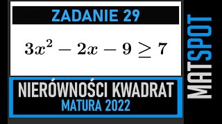 Nierówności kwadratowe  zadanie maturalne [upl. by Dnalrah]