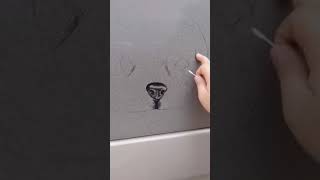 artist draws on dirty car window [upl. by Wehttan]