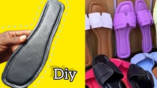 diy Shoe making tutorial How ladies slippers insole are made for beginners [upl. by Milissent]