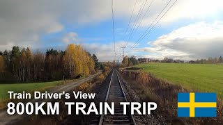 TRAIN DRIVERS VIEW 800KM Train trip in Sweden Ljusdal to Uddevalla [upl. by Remington]