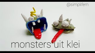 👽👿👹 monsters maken uit klei plasticine of fimo😱 [upl. by Reizarf]