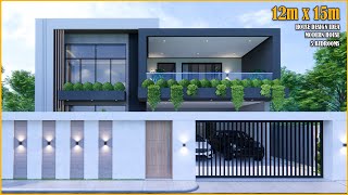 Modern House  House Design 2 Storey  12m x 15m with 5 Bedrooms [upl. by Varini149]