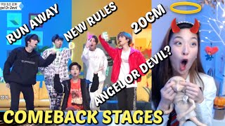 TXT COMEBACK STAGES Run Away 20cm Angel or Devil New Rules REACTION  Tomorrow x Together [upl. by Ivek388]