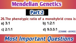 Genetics mcq  genetics mcqs  Mendelian Genetics 2 [upl. by Archle]