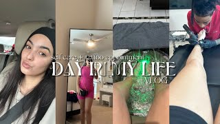 DAY IN MY LIFE getting another tattoo  self care vlog [upl. by Suivatnom]