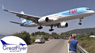 TUI Boeing 757200 LOW Landing amp Takeoff Jetblast at SKIATHOS Airport  Plane Spotting [upl. by Clemente]