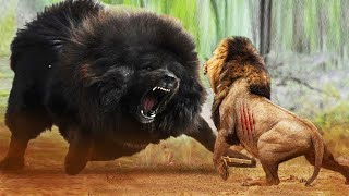 Dog vs Lion Fight to Death Crazy Dog Destroys Lion [upl. by Mandler]