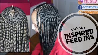 Fulani Inspired Layerd Feed In Braids [upl. by Shaun]