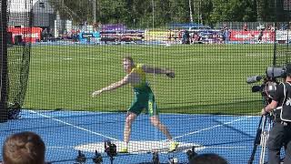 Mykolas Alekna  6834m  Discus at European U23 Championships Espoo Finland 2023 [upl. by Cirted]