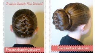 Braided Bubble Bun Tutorial Dance Hairstyles [upl. by Ailyn990]