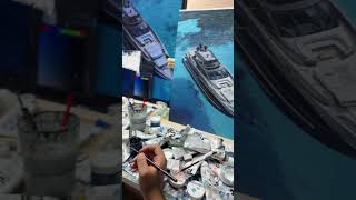 Yacht painting progress 168 hours yacht [upl. by Nickelsen347]