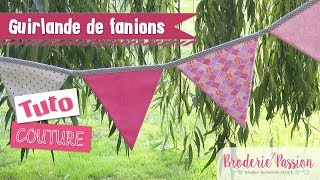 Tuto  Guirlande de fanions en couture [upl. by Merry469]